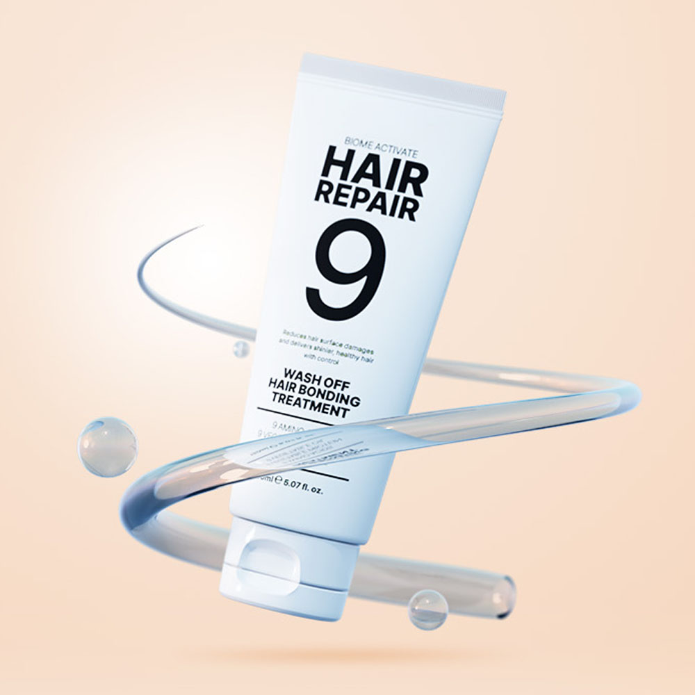 [바액] 헤어리페어9 헤어 본딩 트리트먼트-워시오프 [150ml] 실리콘프리 두피저자극 손상모케어 아미노산 식물성단백질