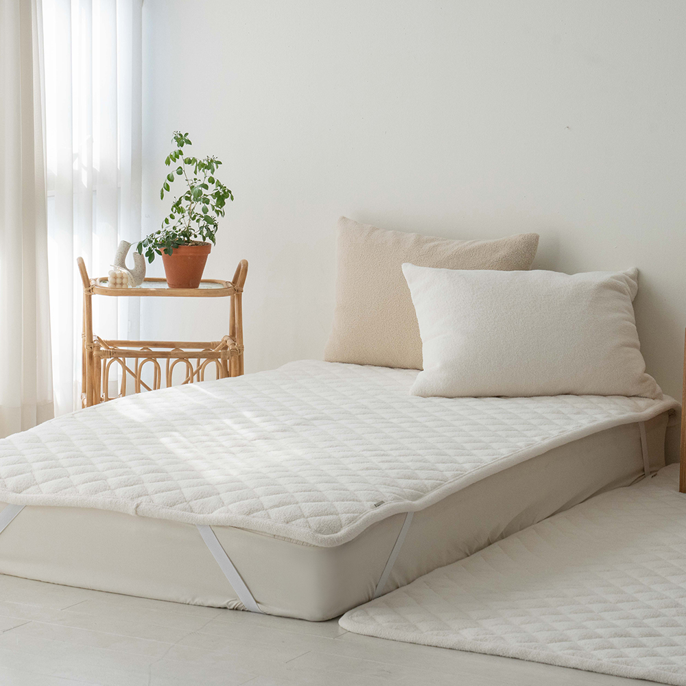 겨울 극세사 양모 어린이 키즈 유아 슈퍼싱글 고정밴드 침대패드