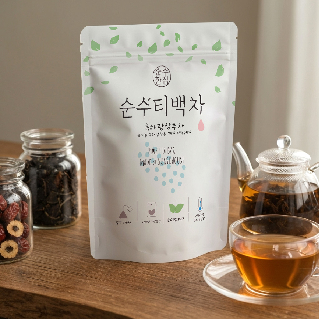 카페인없는차 흑하랑 상추차 티백 50개입 무카페인 - 상세 이미지 4