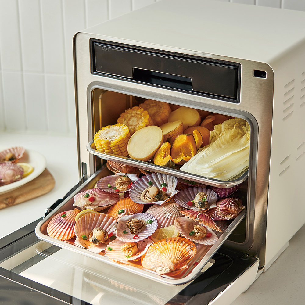 디온리 26년형 올스텐 스팀 에어프라이어 무연마제 고온자동세척 15L 대용량 오븐