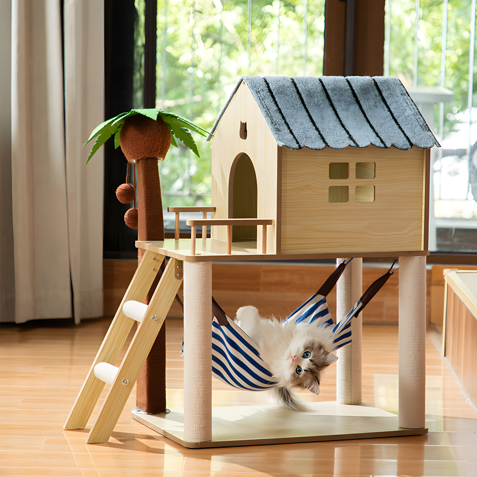숨숨집 캣타워 낮은 고양이 캣워커 나무 가구 인테리어