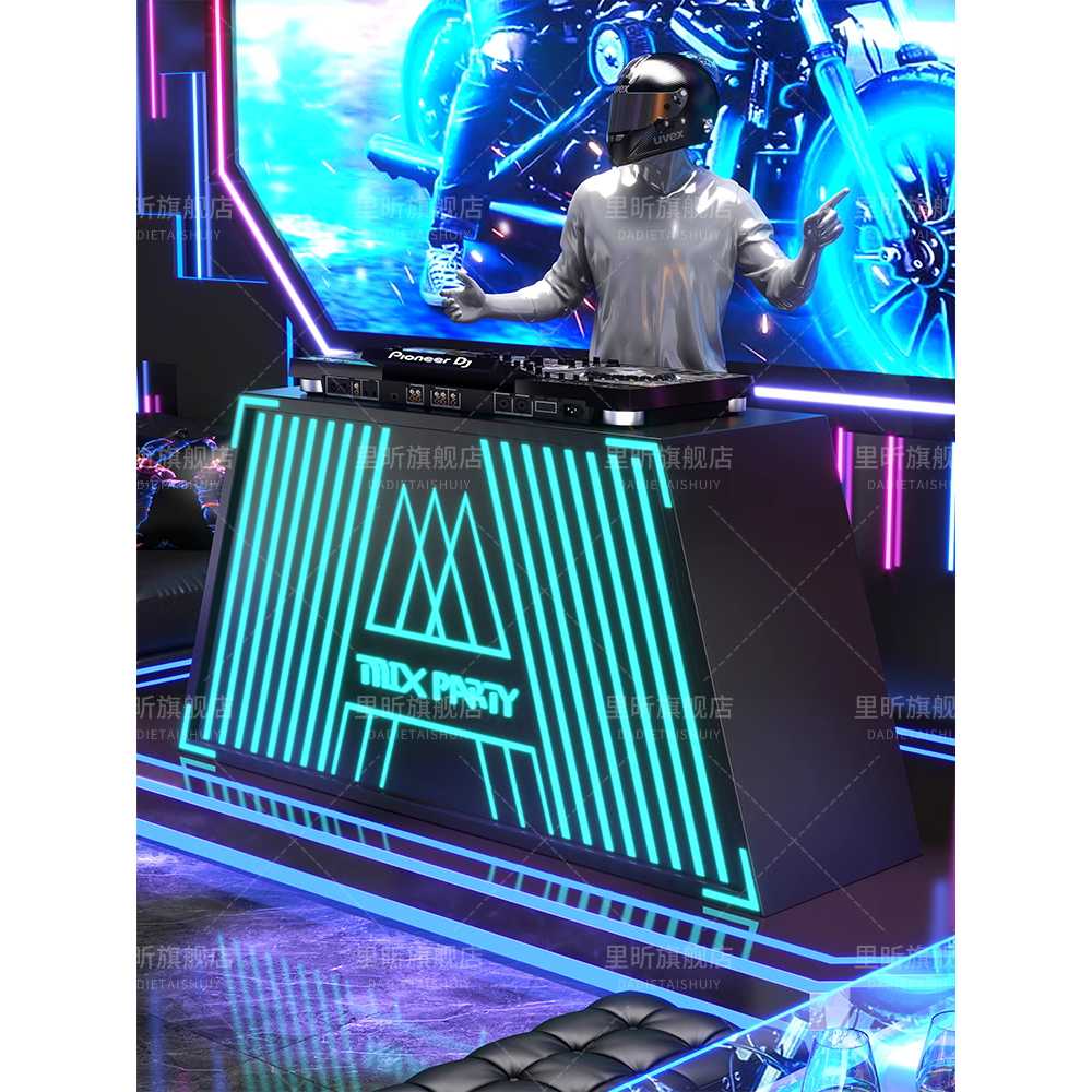 DJ 부스 이동식 파티 공연 장비 음향 무대 테이블 120x60x90cm (블랙) - 상세 이미지 3