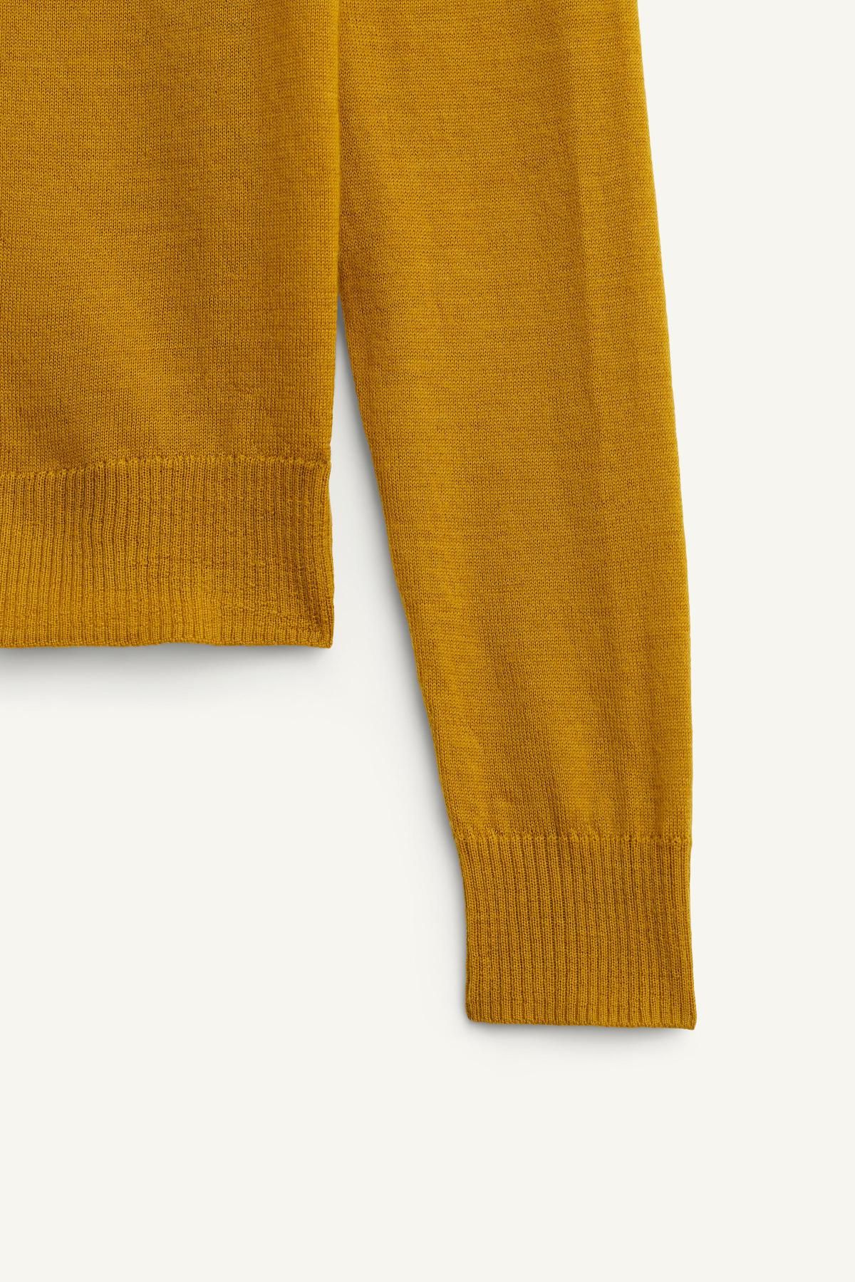 자라 한정판 프리미엄 울 러플 가디건 5755/116 MUSTARD - 상세 이미지 4