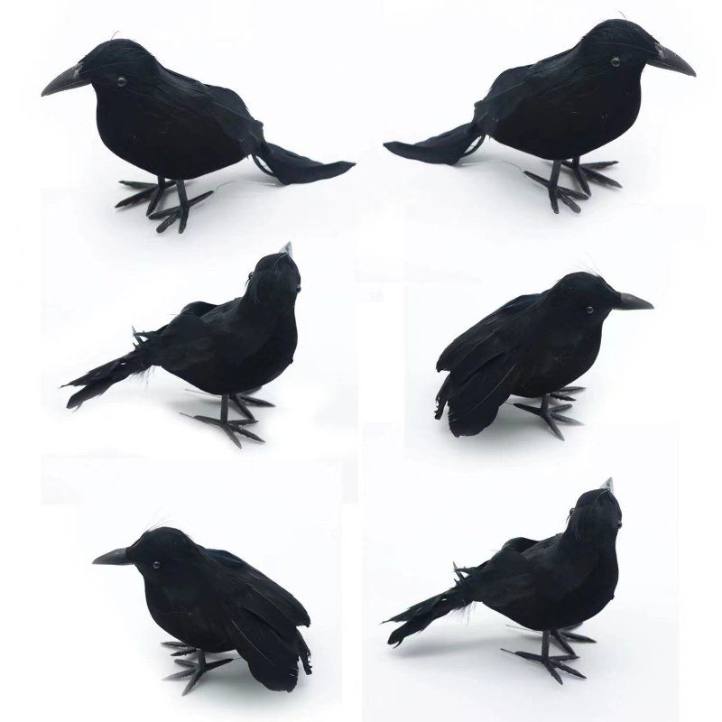 까마귀 모형 소품 인조 가짜 장식 퇴치 조형물 장식품 연극 할로윈 조류 피규어 - 상세 이미지 4