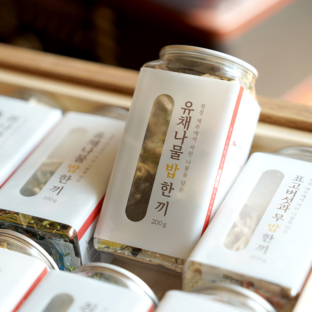 국내산 나물과 쌀을 한 캔에 잇더밀 나물 밥 한 끼 5종 곤드레,취나물, 유채나물, 표고버섯과 무, 고사리 를 쌀과 함께 담아 간편한 한끼를 선사합니다. - 상세 이미지 5