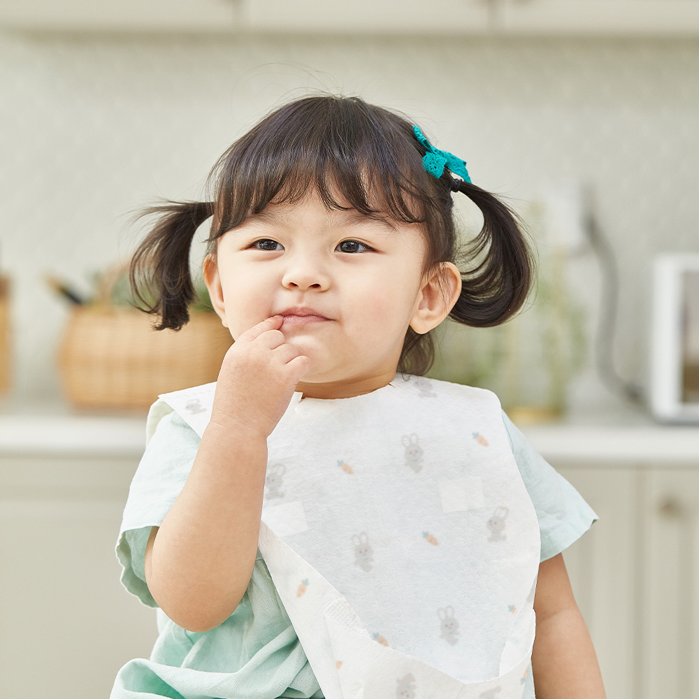 아가짱 일회용 아기 방수 턱받이 60매, 당근토끼, 1개