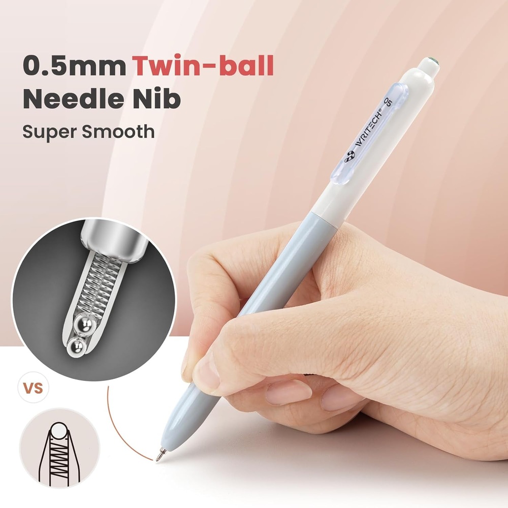 WRITECH 젤펜 0.5mm 검정 4개입 볼펜 필기구 젤잉크펜 - 상세 이미지 3