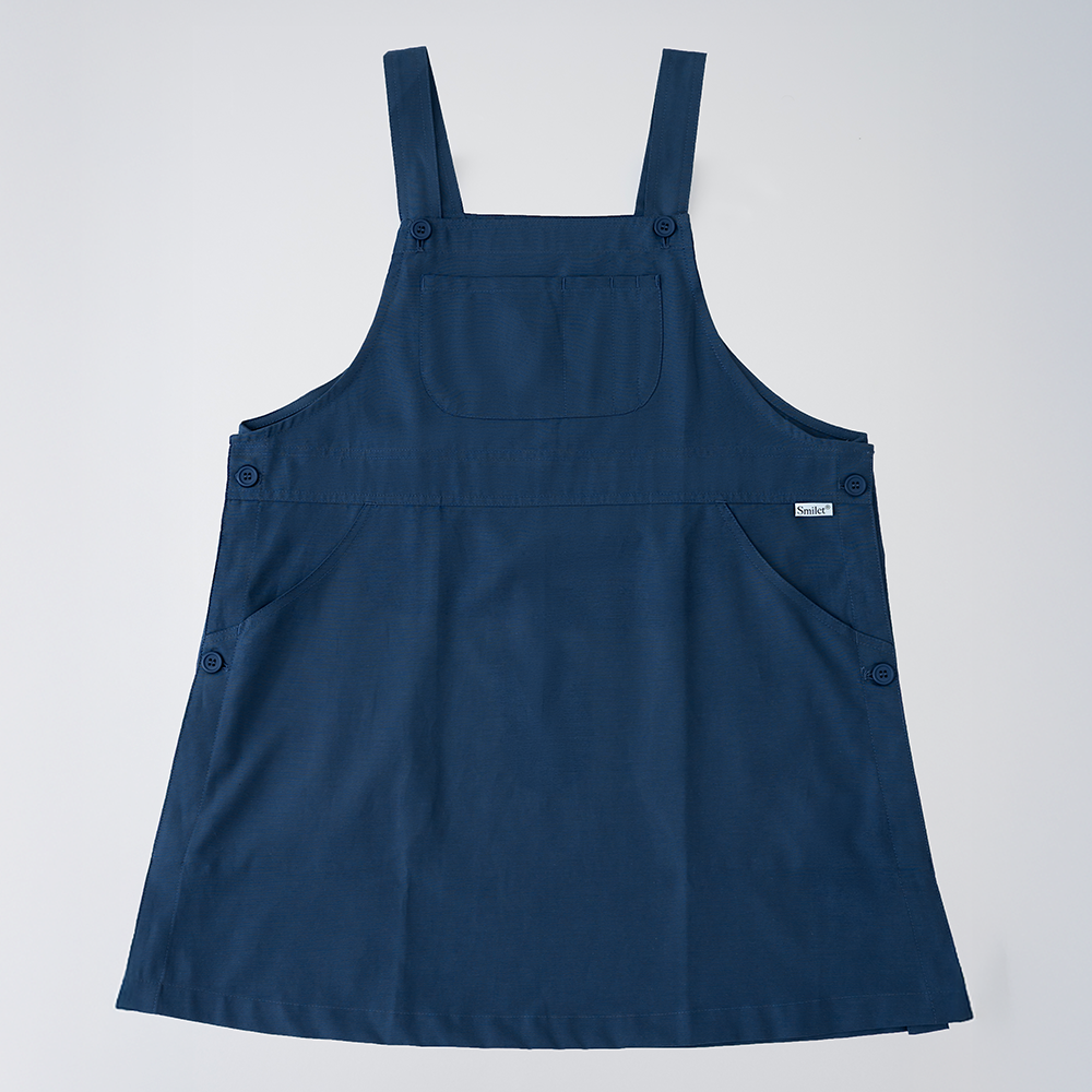 [미소쌤] 포켓데이 앞치마 원피스 멜빵 단추형 어린이집 보육교사 유치원