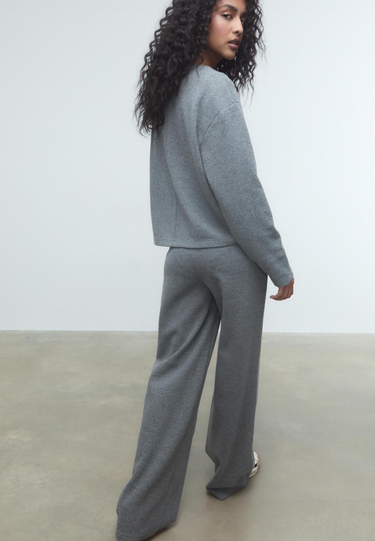 스트라디바리우스 심 디테일 니트 와이드 팬츠 4595/501 DARK GREY - 상세 이미지 5