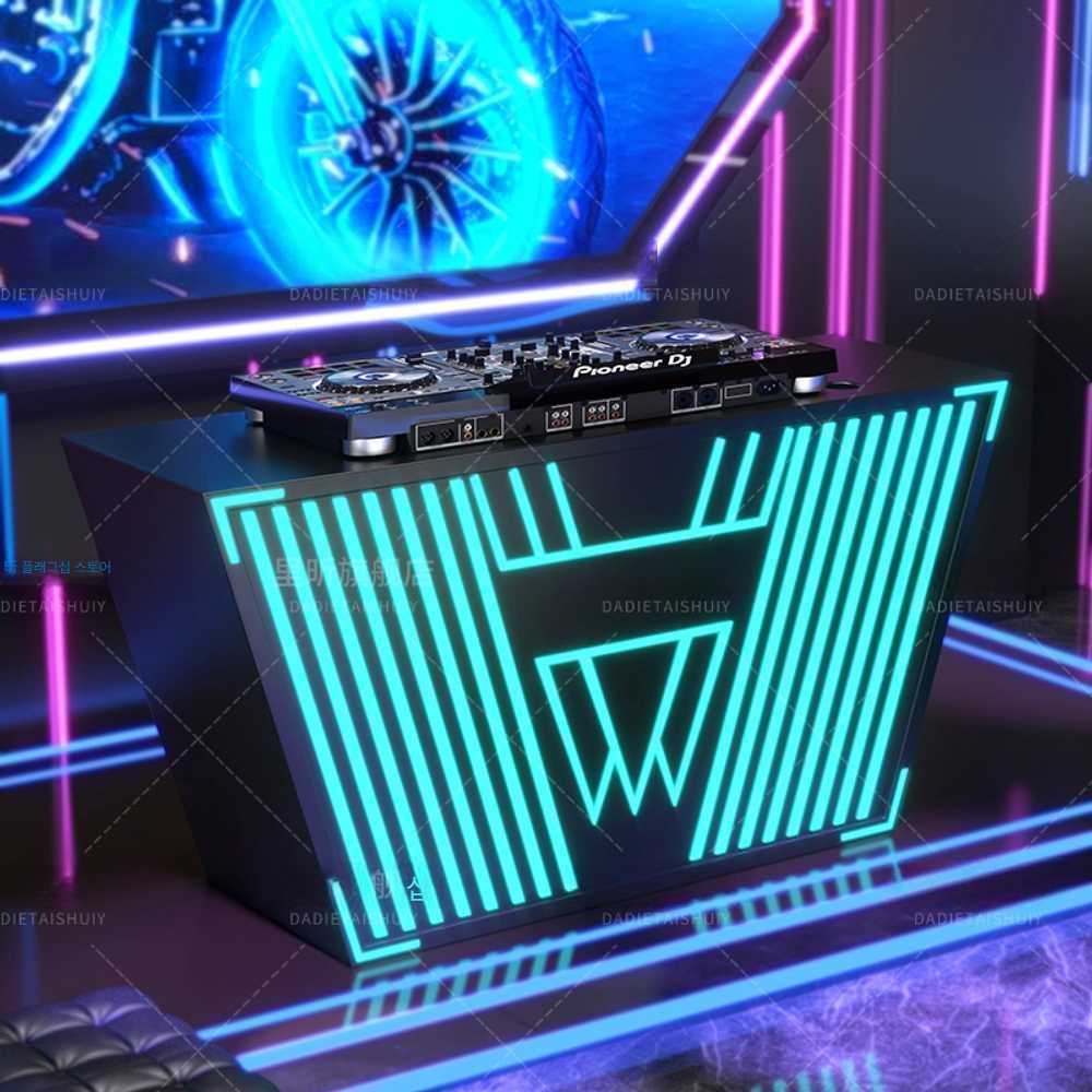 DJ 부스 이동식 파티 공연 장비 음향 무대 테이블 120x60x90cm (블랙) - 상품 이미지
