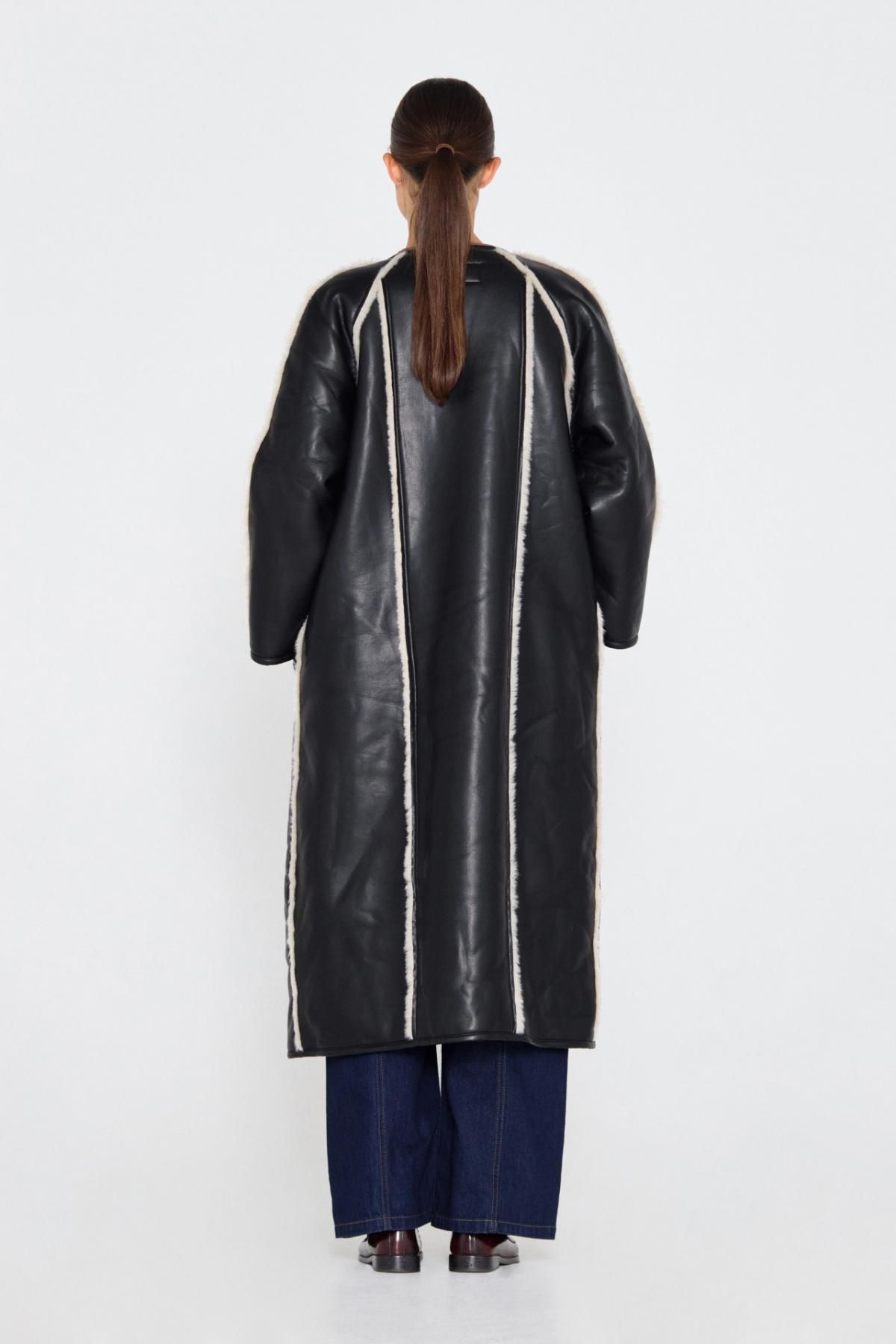 타이니코튼 페이크레더 롱코트 AW24-778102 ONE COLOR - 상세 이미지 5