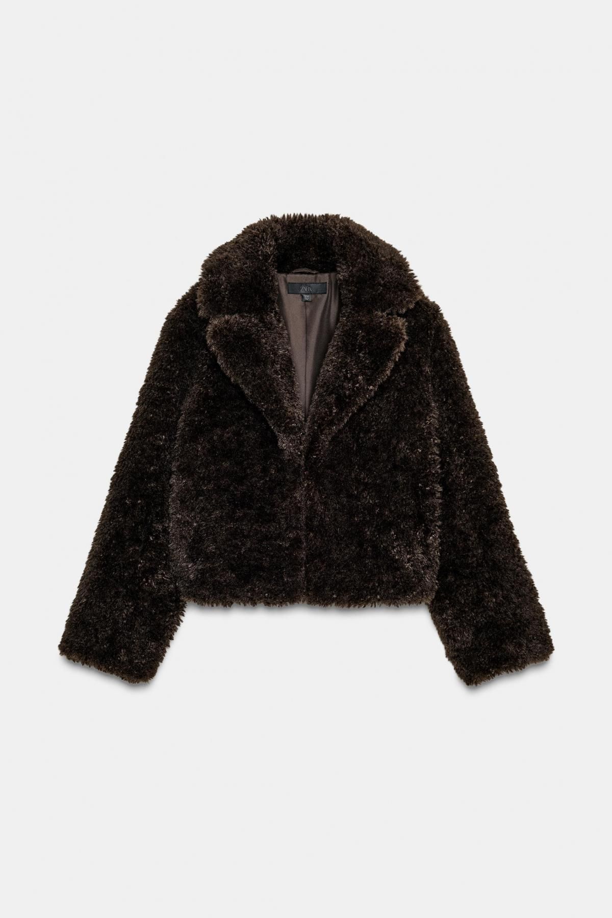 자라 소프트 페이크 퍼 무스탕 자켓 6318/284 BROWN - 메인 이미지