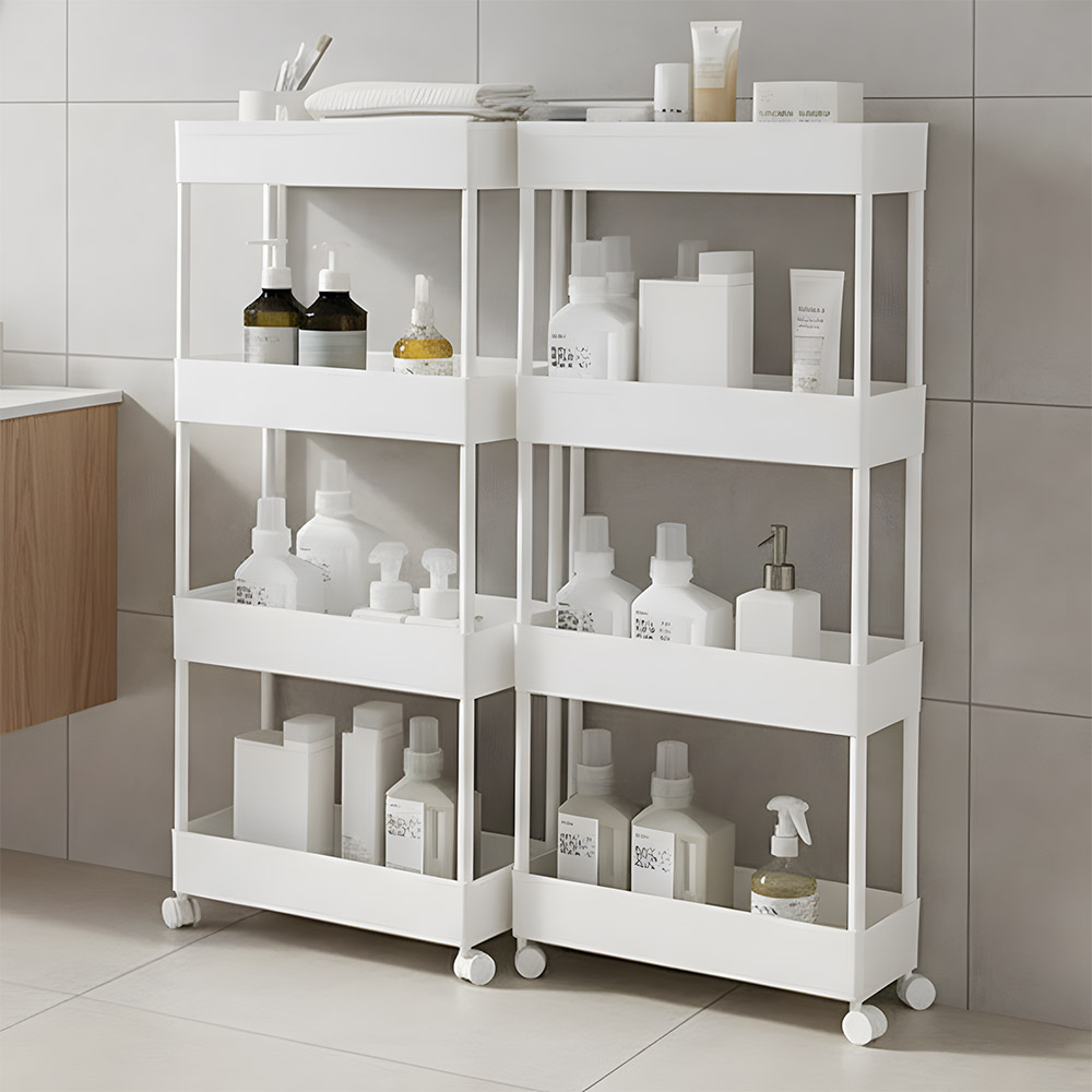 세탁실수납장 슬림형 바퀴달린 이동식 틈새수납 선반