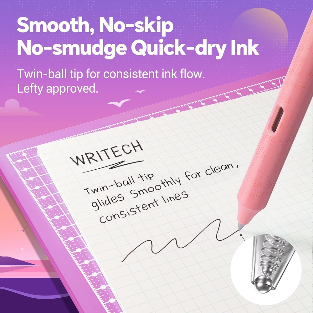WRITECH 검정 젤 펜 0.5mm 8개입 볼펜 필기구 젤잉크펜 - 상세 이미지 3