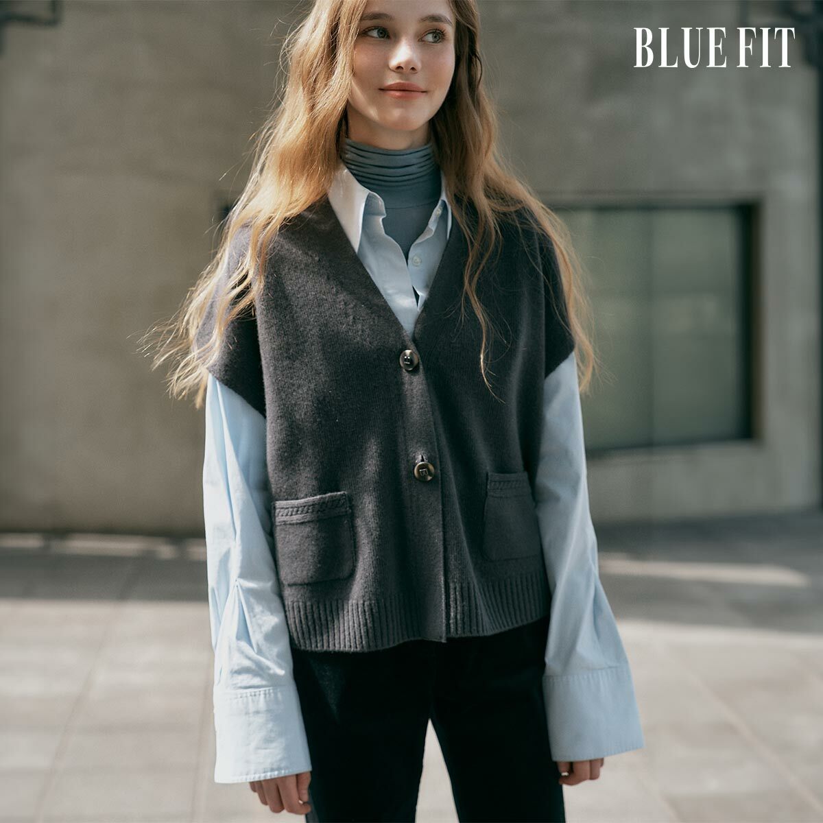 [론칭가69,000원→1만원↓] 블루핏 울100 베스트 가디건 제품 이미지