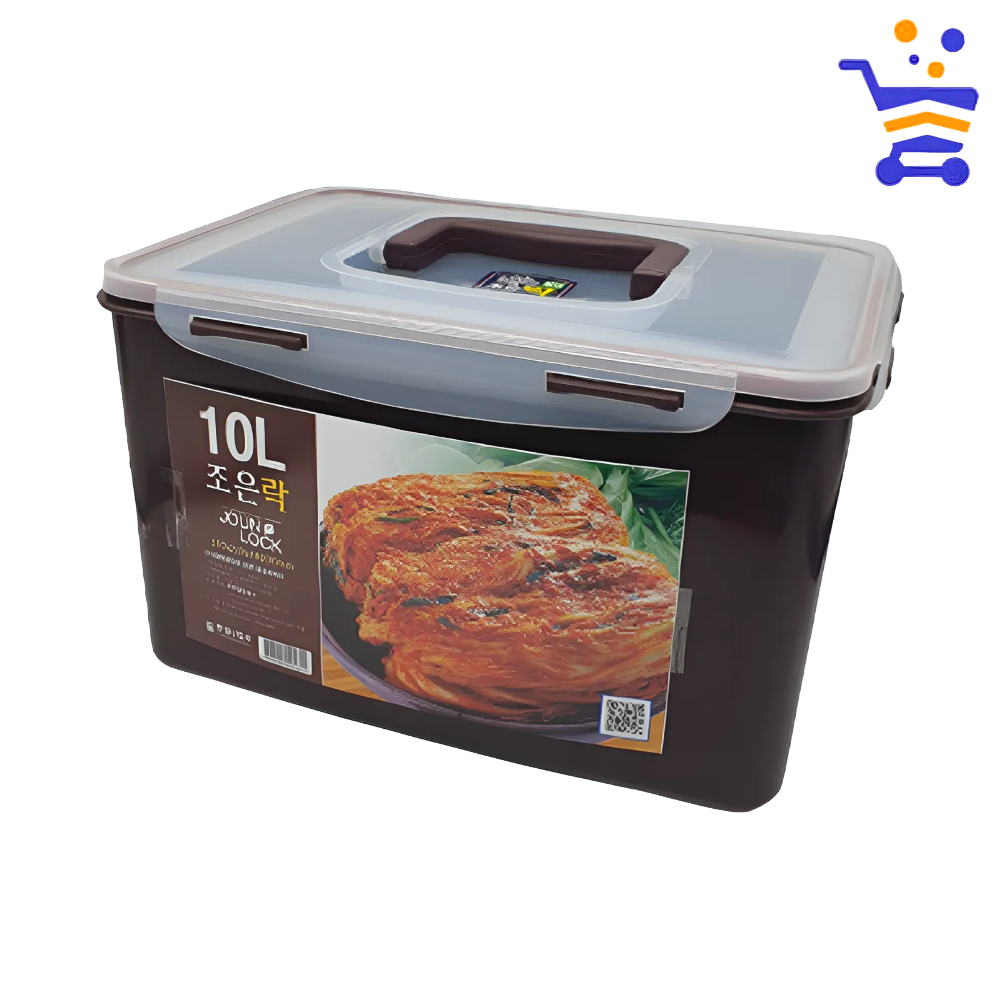 국산 조은락 대형 밀폐용기 김치통 10L 업소용 짱아찌통 냉장고 반찬 보관 김장김치통 초코 - 메인 이미지