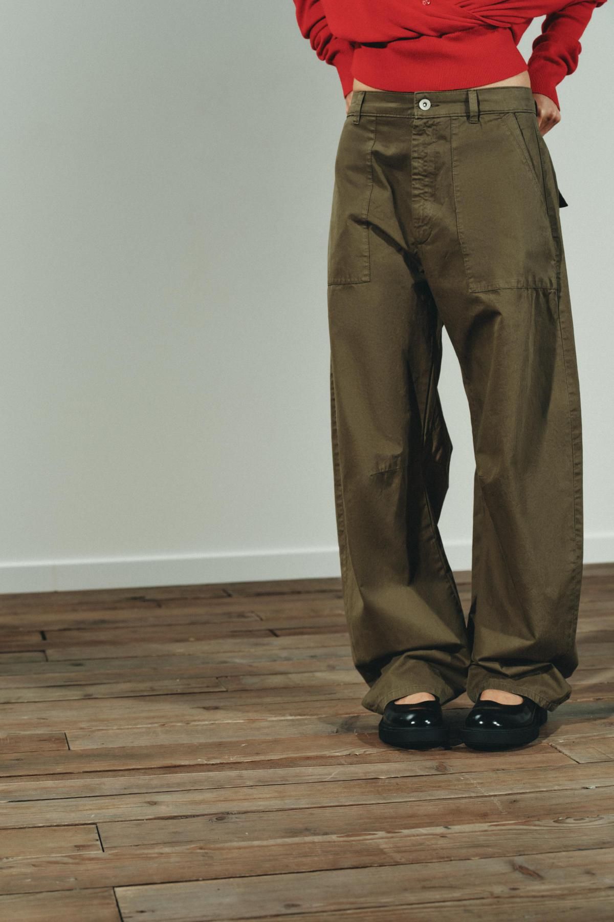 자라 카고 루즈핏 미드웨이스트 벌룬 팬츠 5575/242 KHAKI - 상세 이미지 3