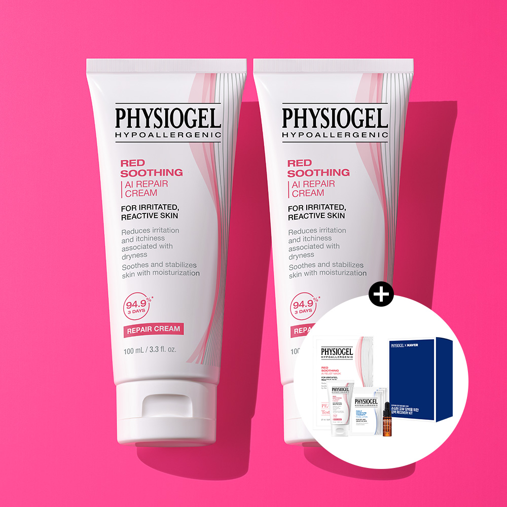 [민감 피부 장벽]피지오겔 레드수딩 AI 리페어크림 100ml x2개+(증정)수분장벽 리셋키트(앰플4ml+리페어크림30ml+DMT로션5ml+AI마스크팩1입) - 상품 이미지