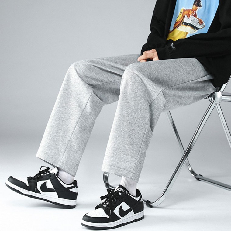 9부 세미 와이드 팬츠 트레이닝 일자 통 바지 츄리닝 - 상품 이미지