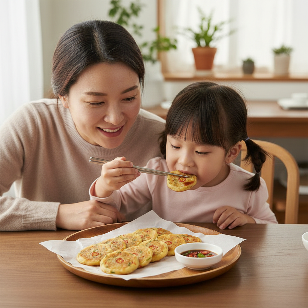 해물부추전 150g 4봉지 겉바속촉 오징어 새우 부추전 술안주 캠핑간식 전밀키트 부침개 - 메인 이미지