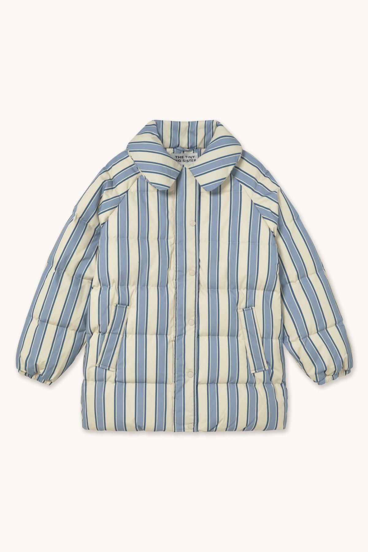타이니코튼 스트라이프 패딩 미디 재킷 다크 바닐라 AW25-759-R01 ONE COLOR - 메인 이미지