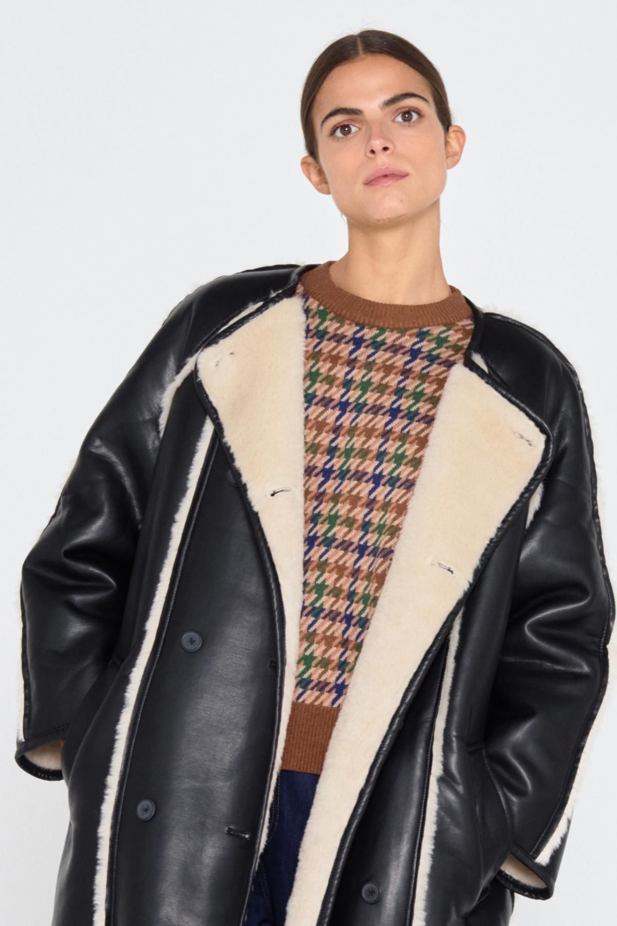 타이니코튼 페이크레더 롱코트 AW24-778102 ONE COLOR - 상세 이미지 4