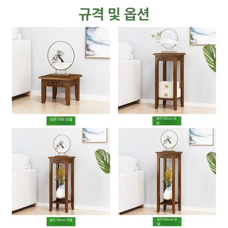 원목 사방 탁자 전통 고가구 엔틱 거실장 선반 화분 치킨윙목색 바닥화분 2-3 - 상세 이미지 2