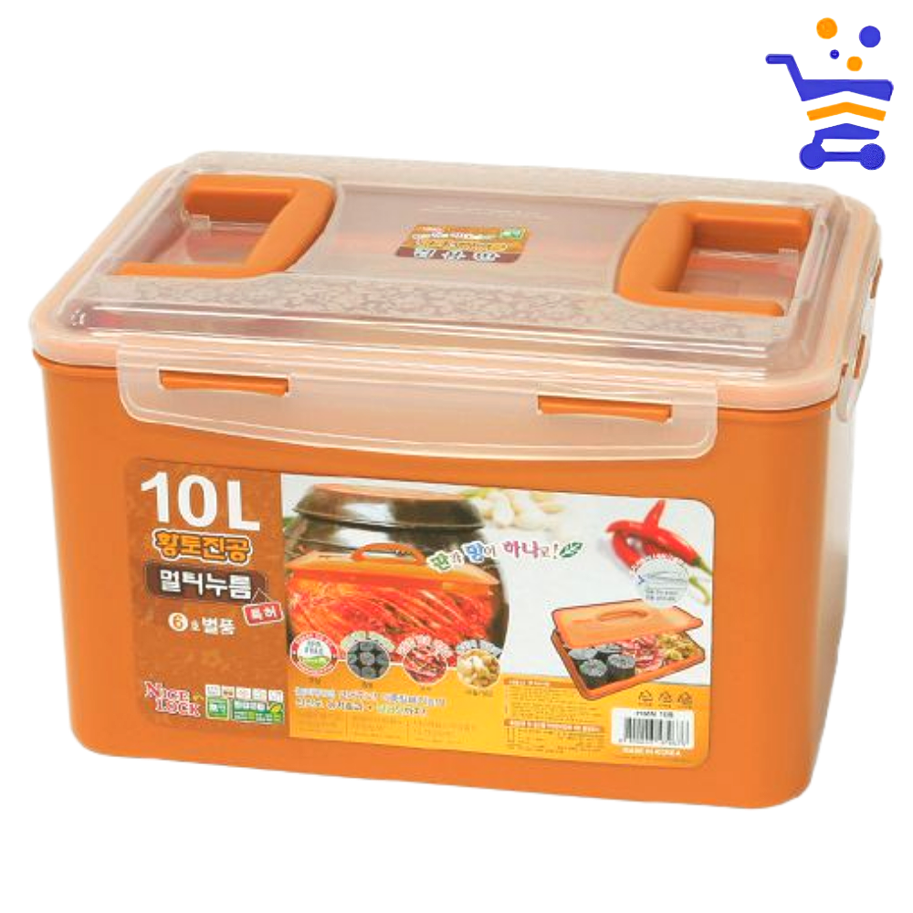 국산 락스타 황토 진공보관 김치통 10L 업소용 김치냉장고 김장김치통 밀폐용기 - 상품 이미지