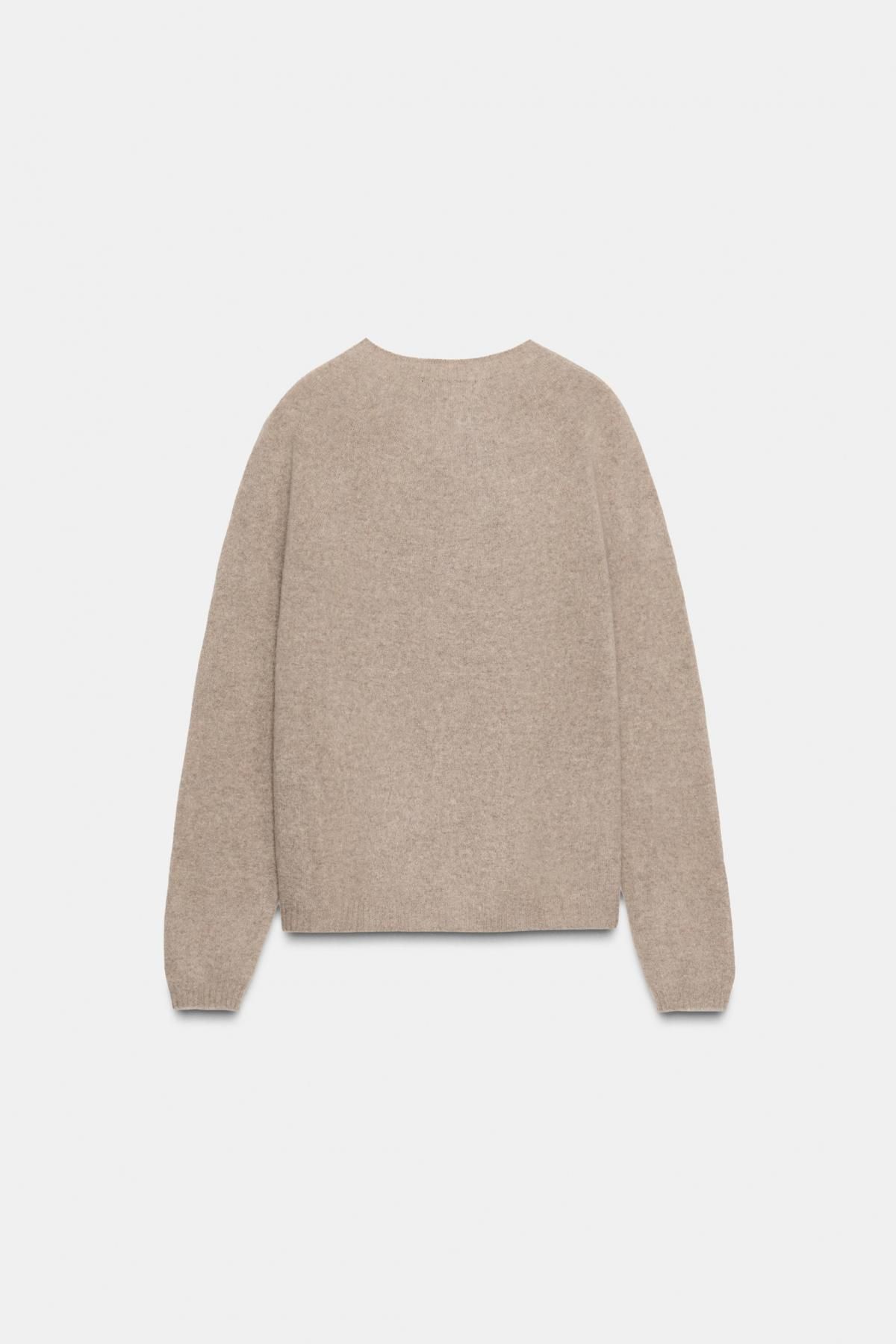 자라 프리미엄 울 캐시미어 라운드넥 긴팔 니트 스웨터 9598/112 BROWN / TAUPE - 상세 이미지 4