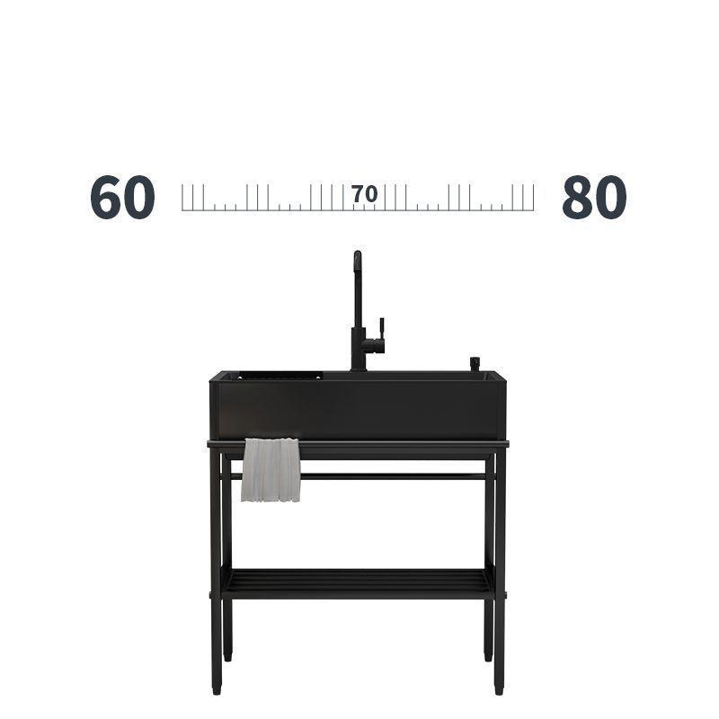 무광 베란다 스텐 야외 탕비실 관공서 개수대 가게 씽크대 60x45cm 스텐 싱크대+부속 - 상세 이미지 4