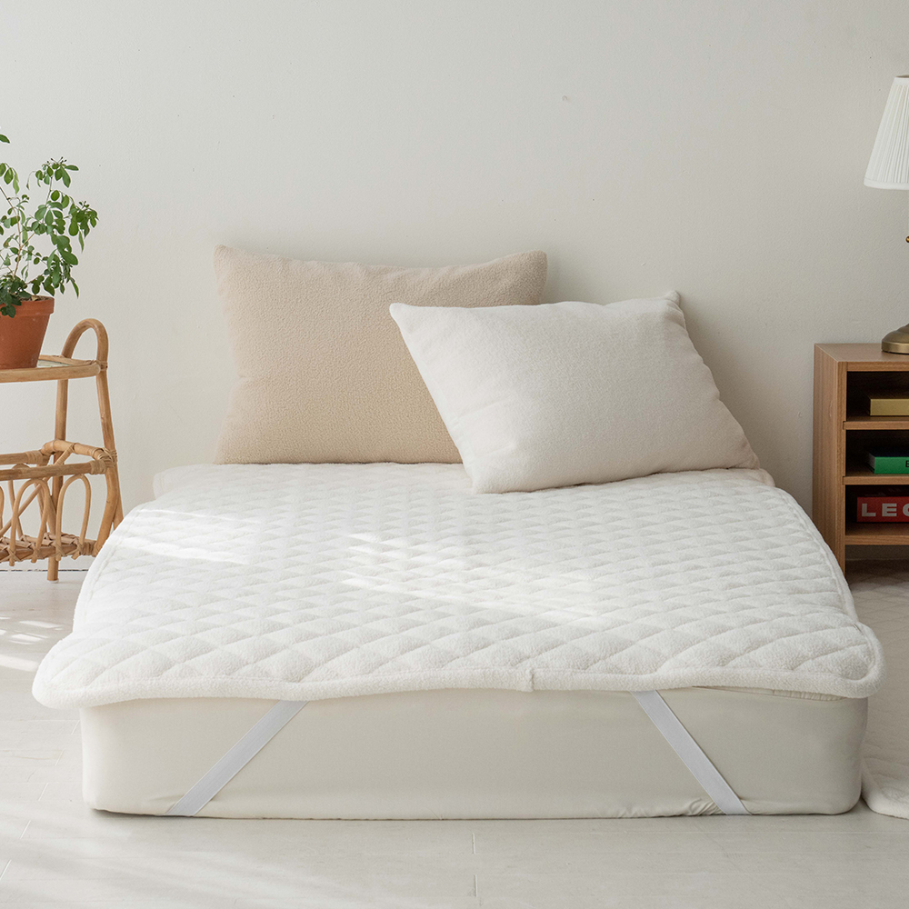겨울 극세사 양모 어린이 키즈 유아 슈퍼싱글 고정밴드 침대패드