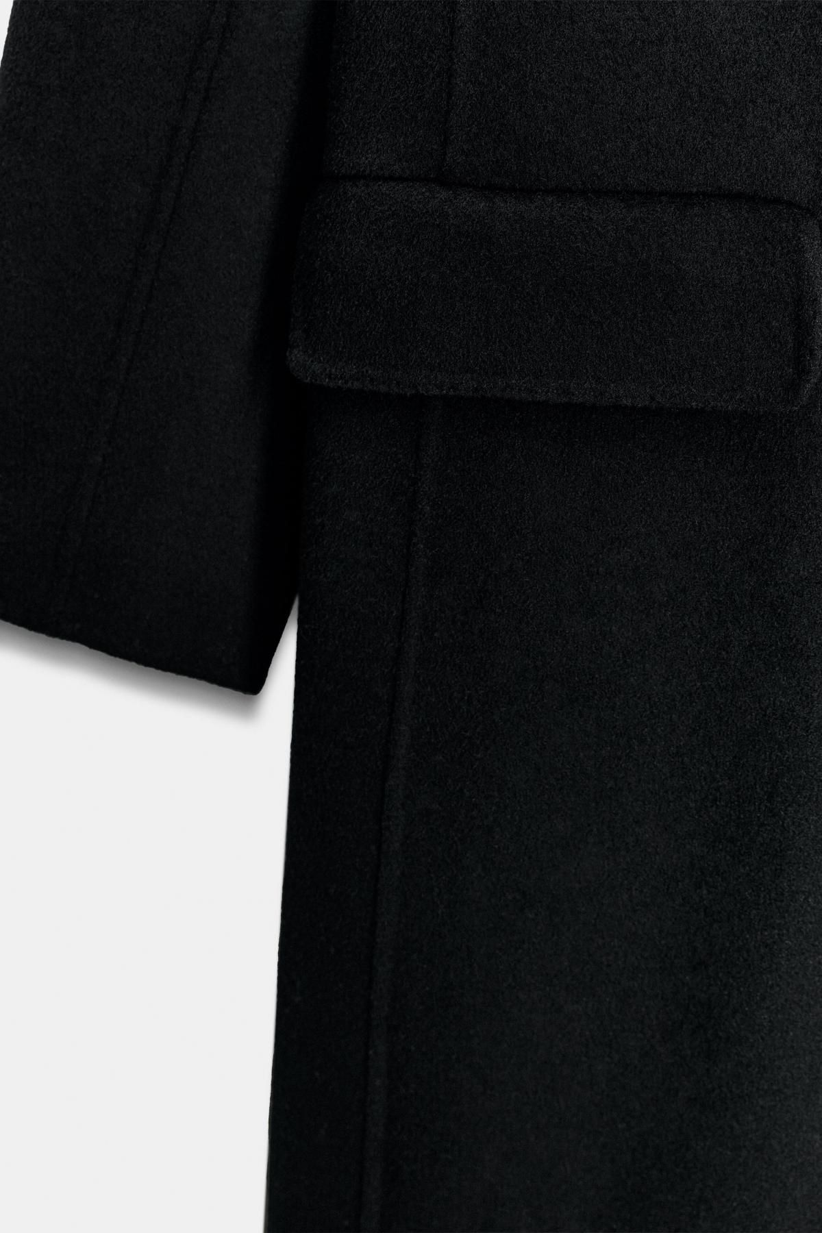 자라 한정판 프리미엄 울블렌드 더블 롱코트 7522/255 BLACK - 상세 이미지 4