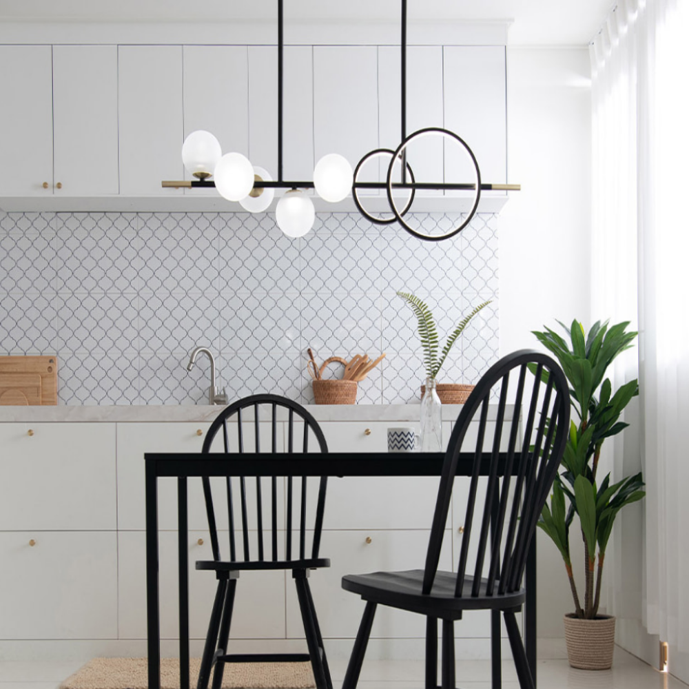 6인용식탁등 LED 펜던트 조명 주방 식탁등 블랙 - 상세 이미지 5