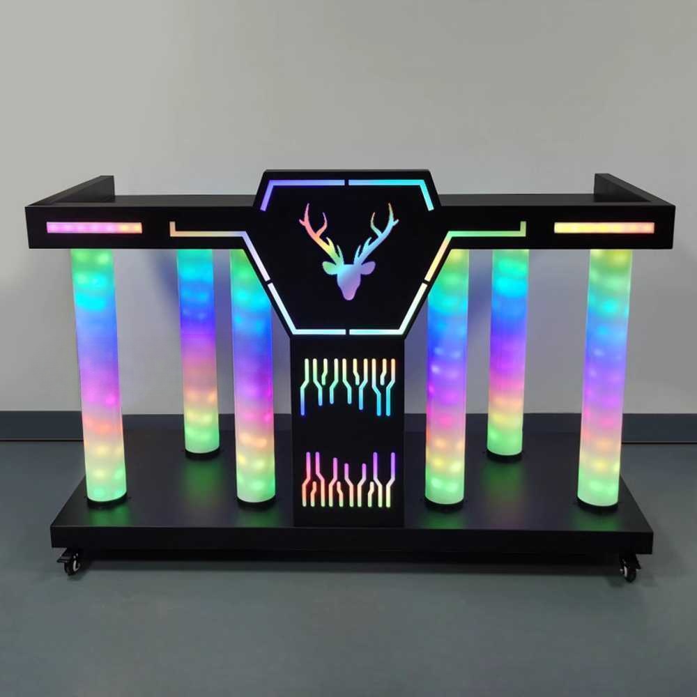 무대용 디제잉 부스 파티 DJ 테이블 음향 조명 장비 A형 + 컬러풀 야막 DJ 부스 - 상품 이미지