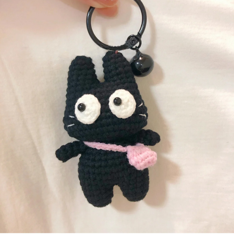 고양이 코바늘 키트 뜨개질 패키지 손뜨개 DIY 초보자용 인형 제작 선물용 키링 가방 걸이 - 상세 이미지 2