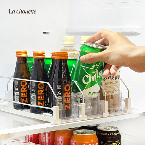 라슈에뜨 이중레일 냉장고 캔음료 정리 자동정렬 트레이 칼각정리 디스펜서 3라인31cm 제품 이미지