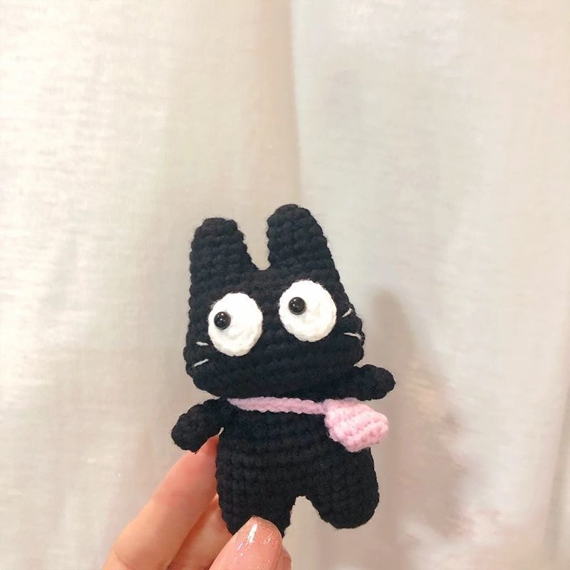 고양이 코바늘 키트 뜨개질 패키지 손뜨개 DIY 초보자용 인형 제작 선물용 키링 가방 걸이 - 상세 이미지 3