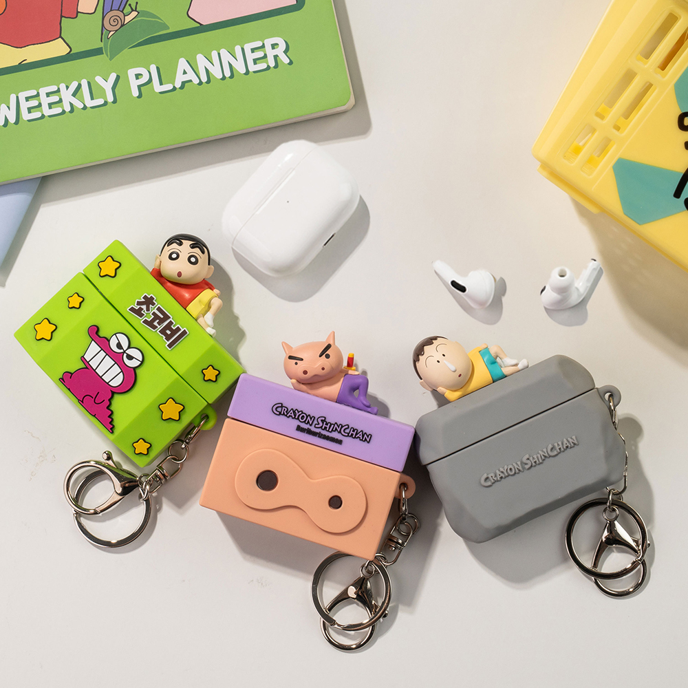 짱구 키링 에어팟 프로 케이스 1/2 세대 공용 심심해 3D 피규어 초코비 제품 이미지