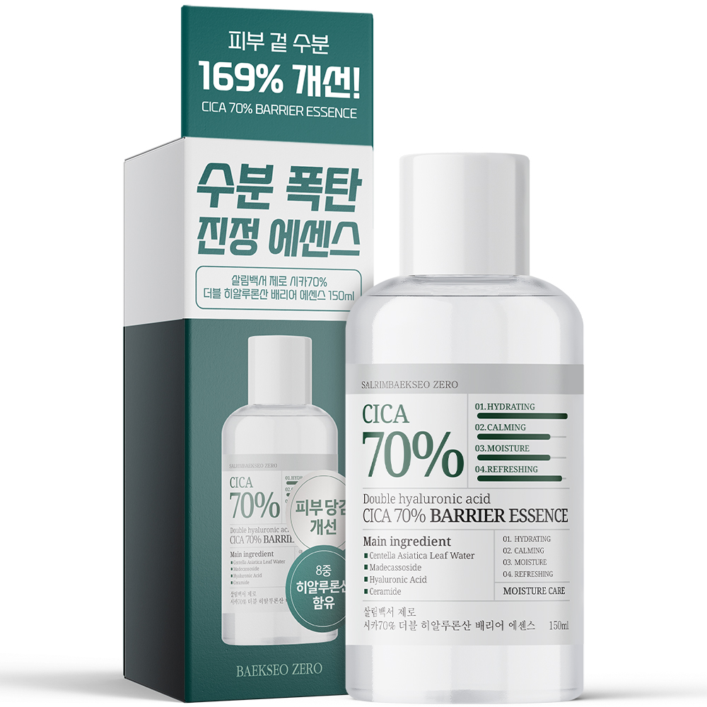 살림백서 제로 시카 70% 진정 에센스 150ml 더블 히알루론산 병풀 워터 피부 보습 제품 이미지