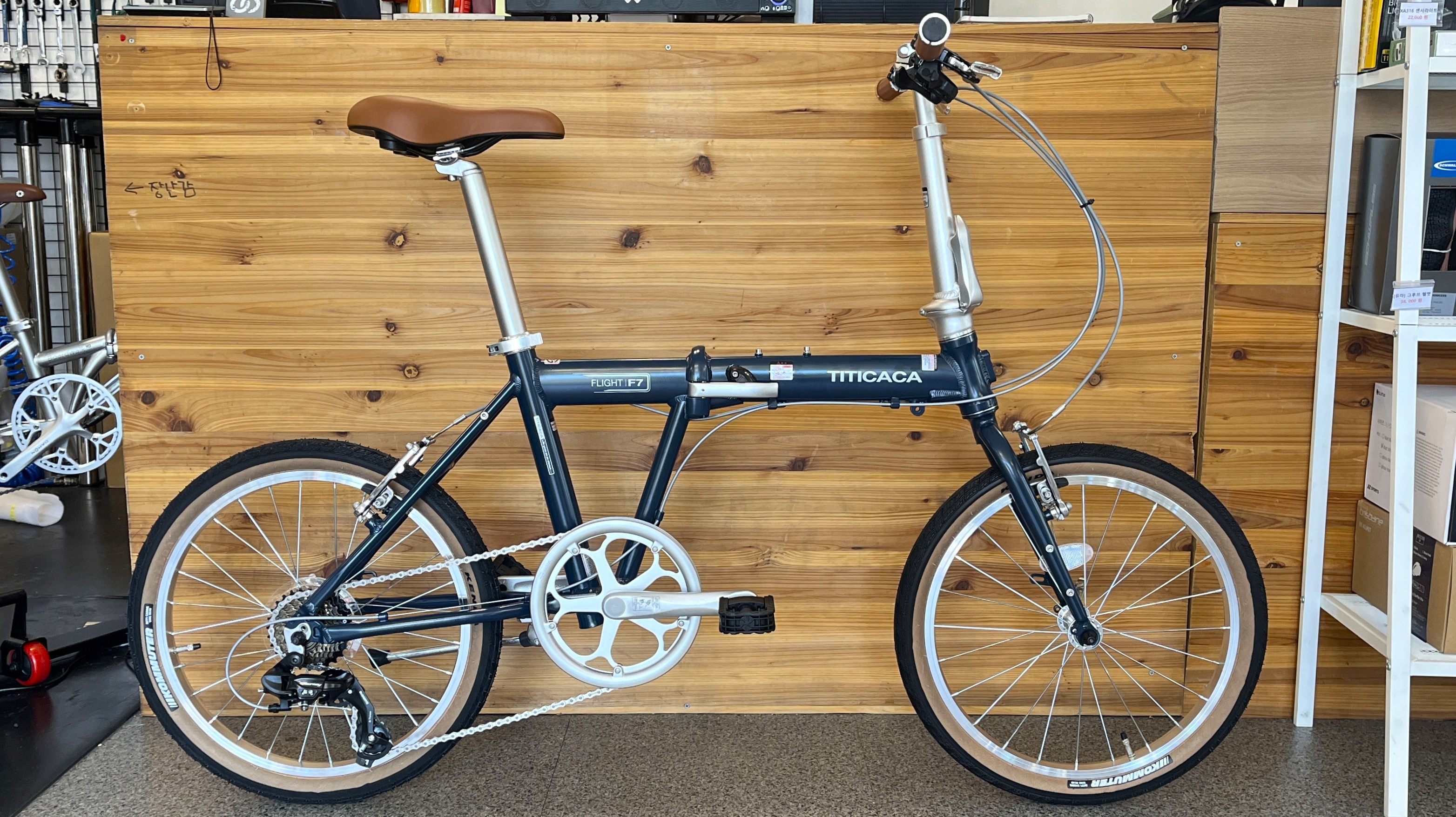 티티카카 플라이트 F7 - 시마노7단,알루미늄 접이식 미니벨로 자전거,F7 무광 화이트 반조립 이미지 2