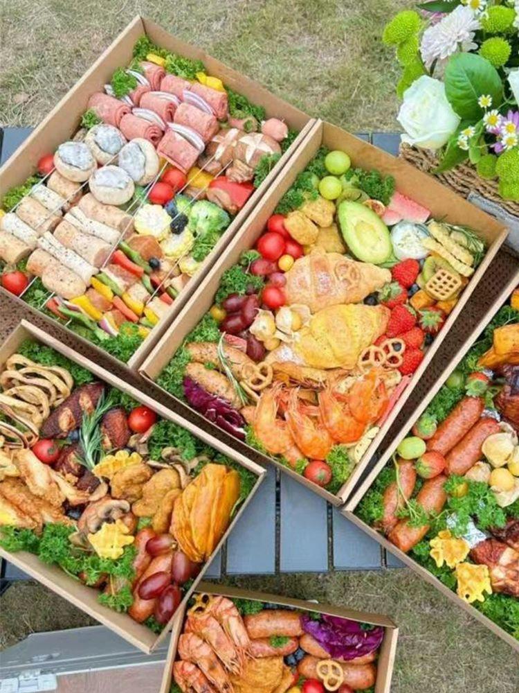 일회용 피크닉 종이상자 종이도시락 테이크아웃 김밥팩 캠핑용 김밥포장 용기 종이 500ml 사각 볼+크래프트 10세트 사진 참조 - 상세 이미지 4