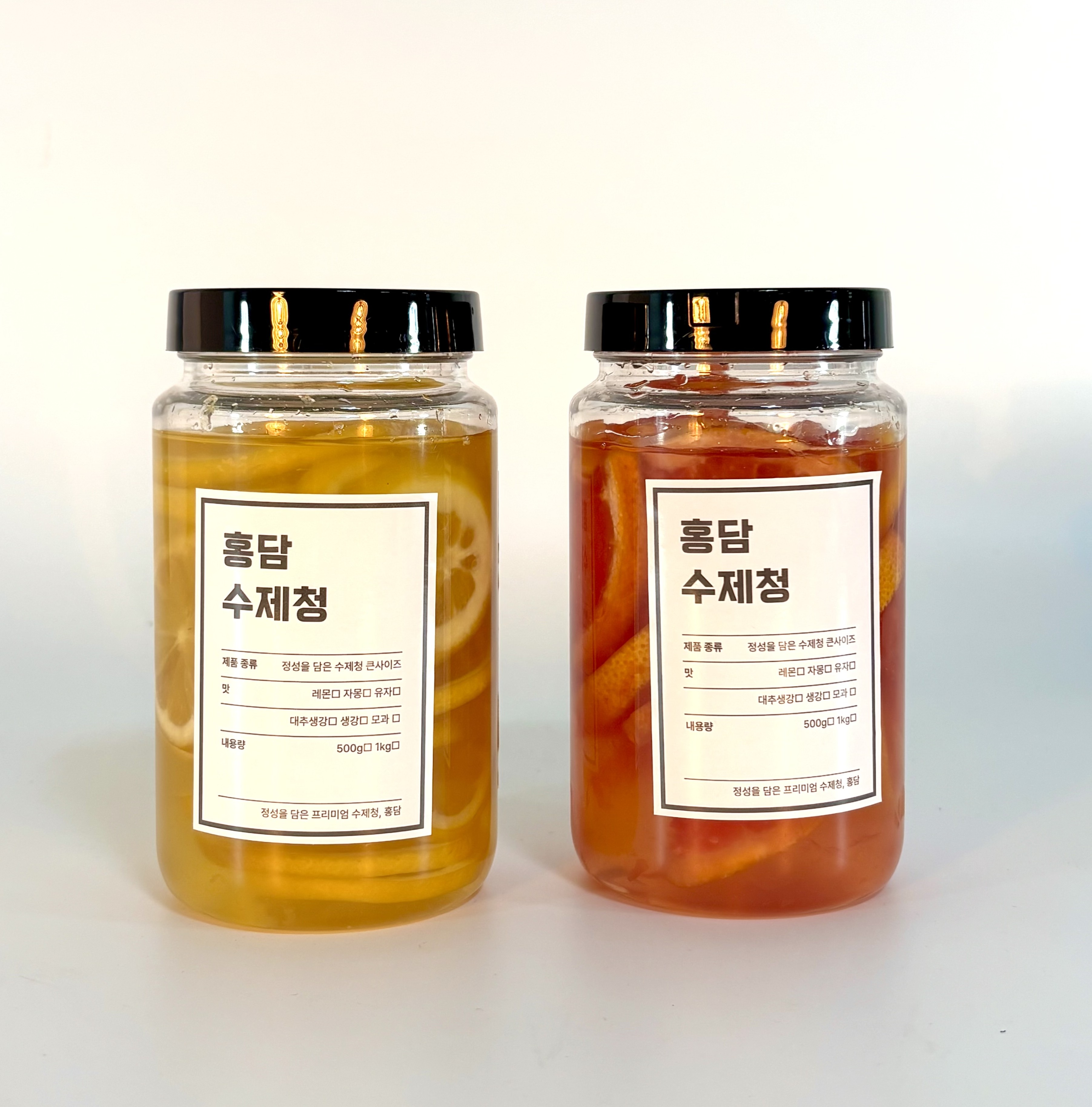 홍담 수제청 레몬청 과일청 500g 홈카페 에이드 답례품 - 메인 이미지