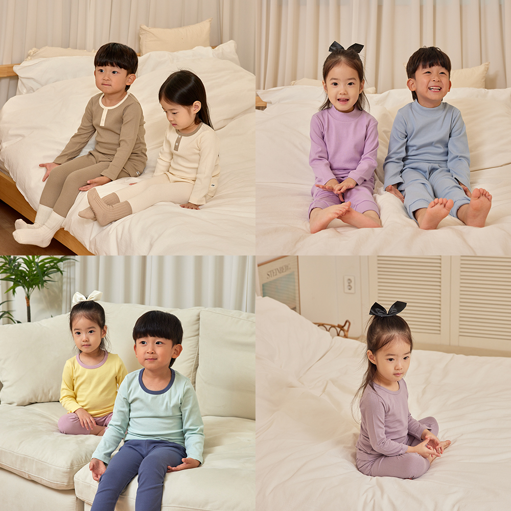 5+1 가을 겨울 긴팔 아기실내복 유아 치즈 모달 신생아 아기 내복 내의 밤부 배앓이 돌