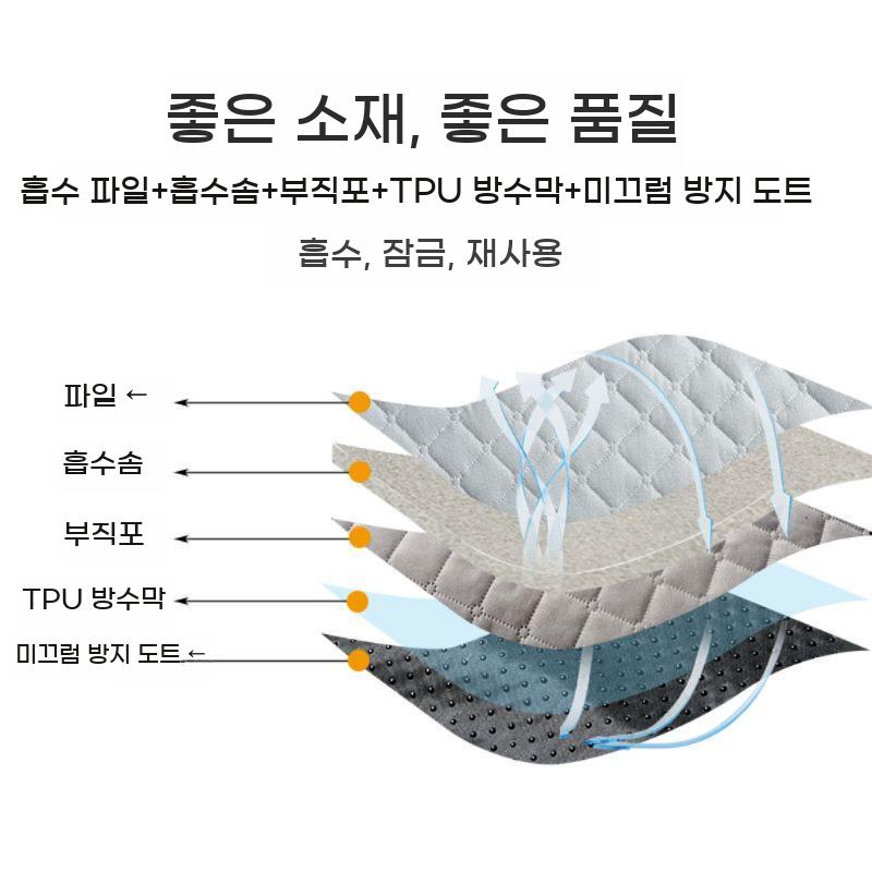 강아지 빨아쓰는 배변패드 방수 패드 애견 침대 소변 반려견 대형견 매트 - 상세 이미지 4