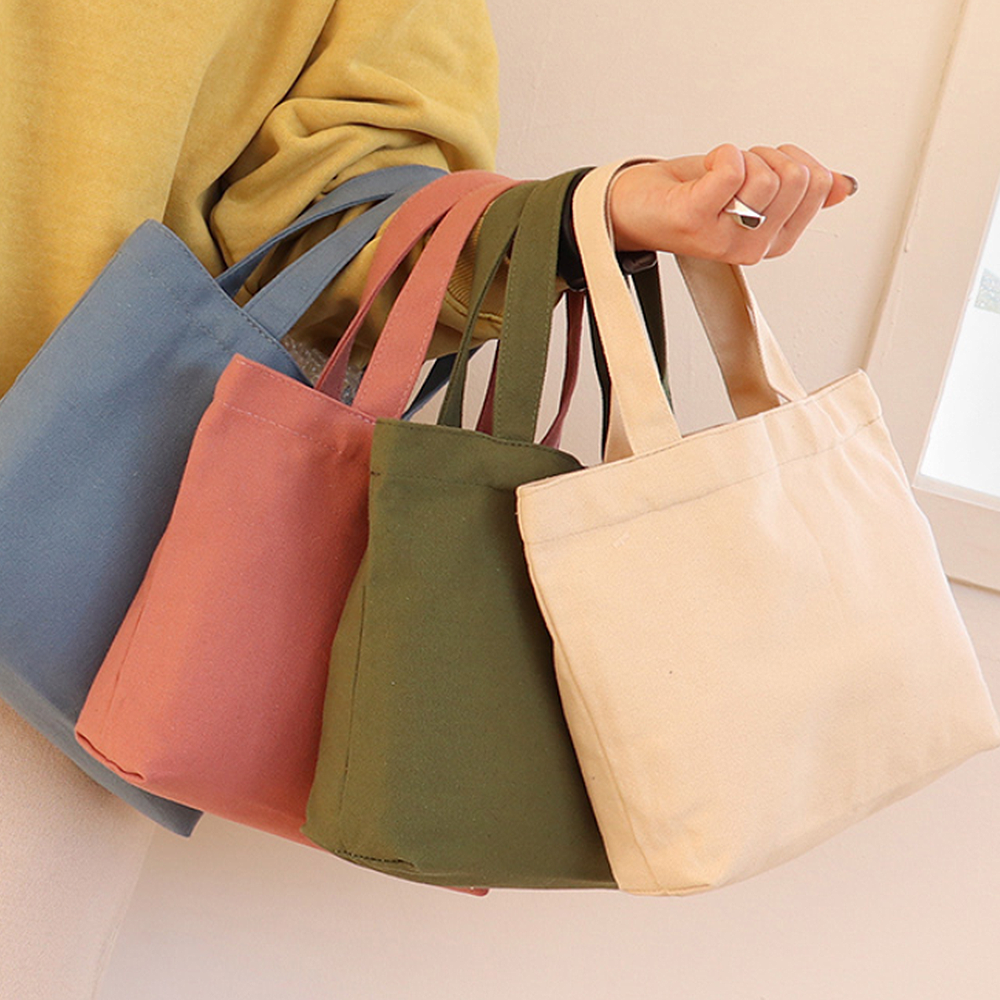 (4color)스위트미니에코백 코튼 데일리 단체에코백 클래스굿즈 감성굿즈용 - 상세 이미지 2
