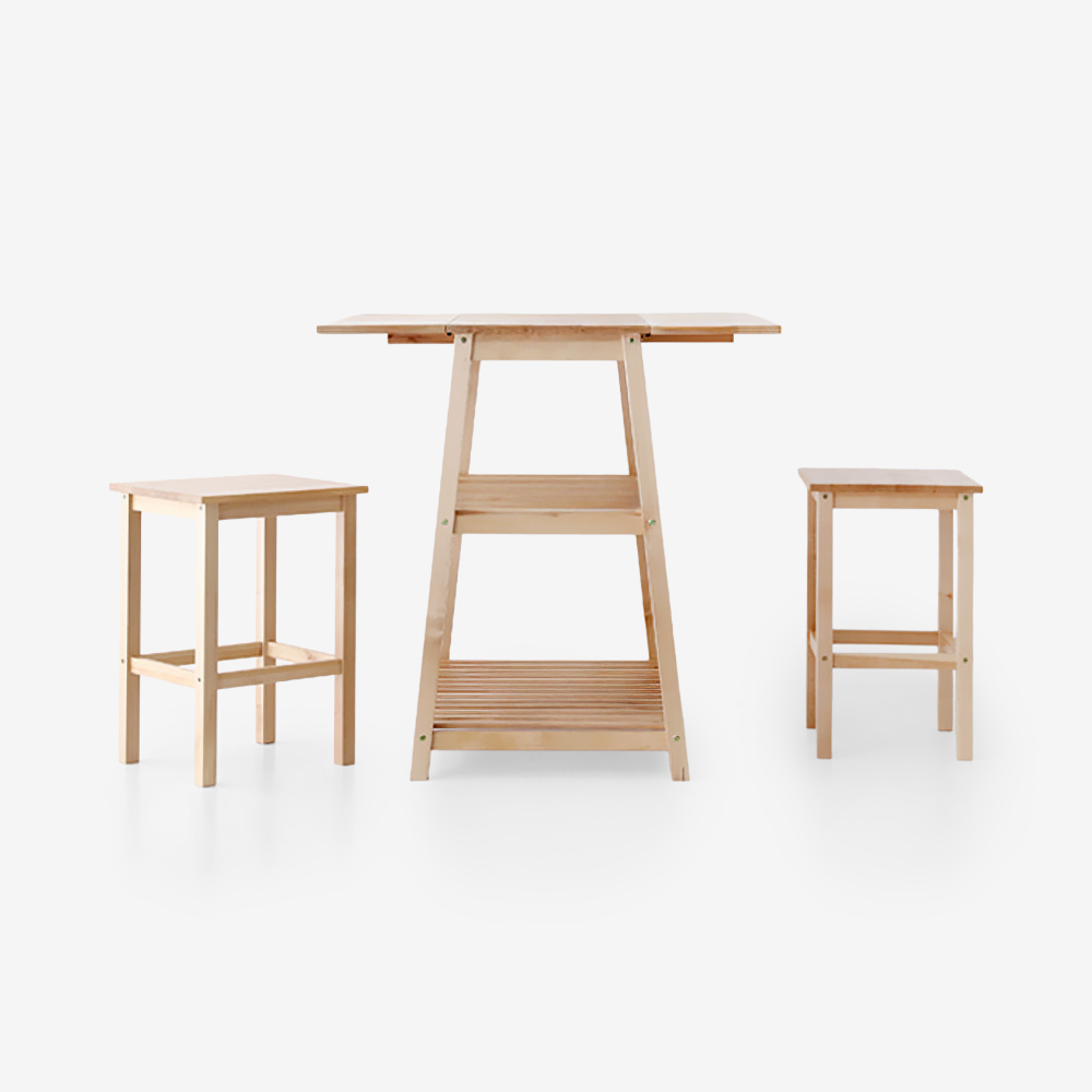 TRAPEE 접이식 바테이블세트 자작나무 0005.5729