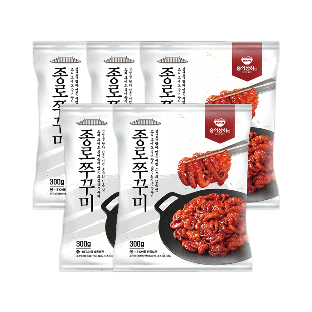 종로쭈꾸미 매콤 양념 쭈꾸미 볶음 캠핑 요리 밀키트 맛집 300g, 5개 - 상품 이미지