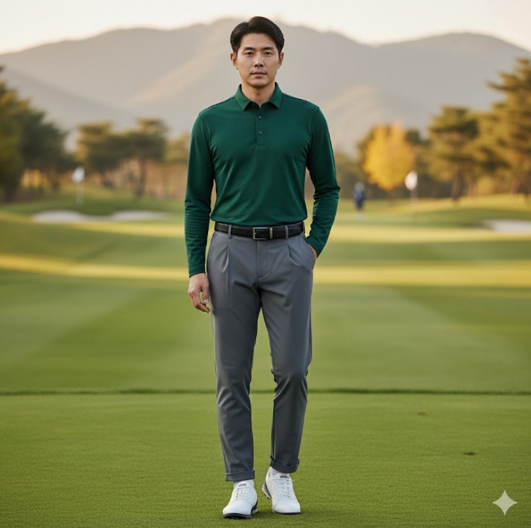 팬텀골프 남성 간절기 일상 필드룩 보온성 밑단 카브라형 골프웨어 스윙바지 - 상세 이미지 5