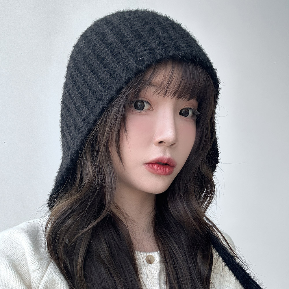 밍크 털 후드 바라클라바 귀도리 목도리 후드 모자 방한 보온 스키장 귀달이 모자 - 상세 이미지 5