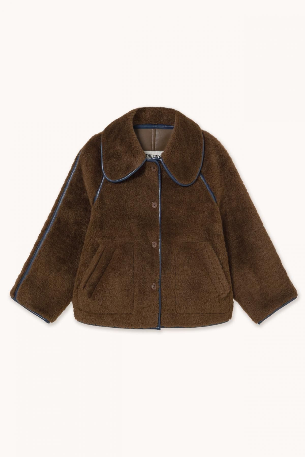 타이니코튼 페이크 퍼 다크브라운 숏 무스탕 자켓 AW25-683-M05 ONE COLOR - 메인 이미지